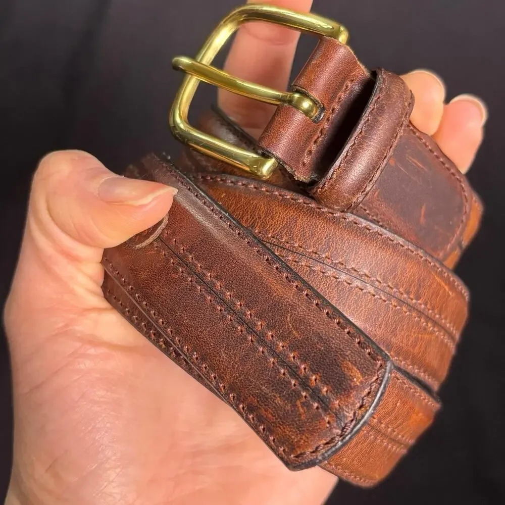 Vintage Brown & Gold Men’s Belt